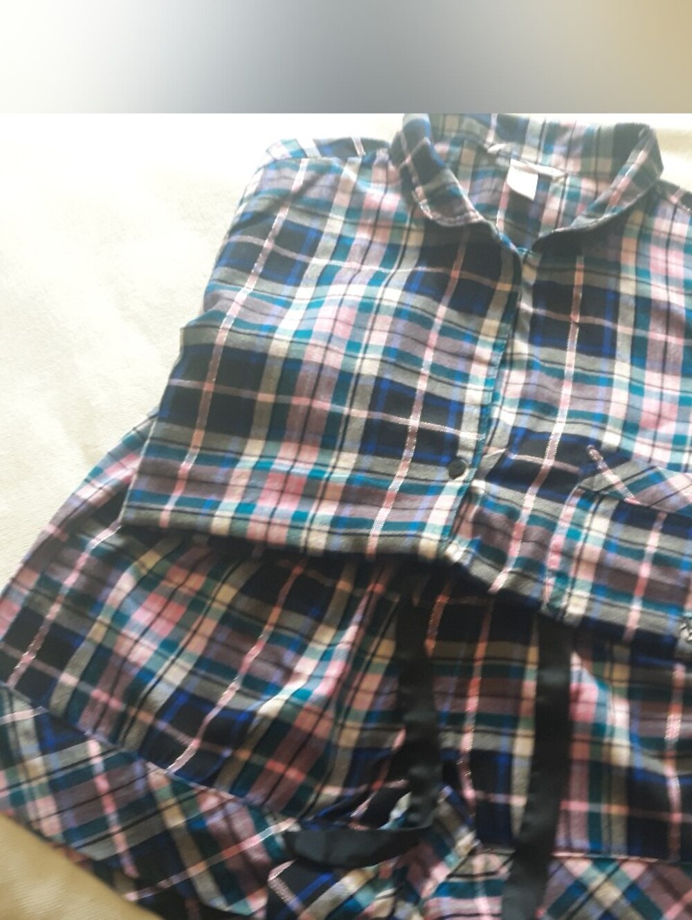 Victoria Secret Flannel Shortie PJ Set L